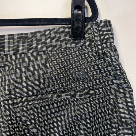 Adidas Mens 11" Golf Shorts Green Plaid Flat Front Lightweight Preppy Outdoor 40 - Picture 11 of 13
